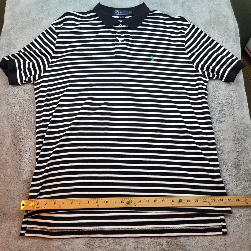 Polo Ralph Lauren Shirt Mens XL Striped Short Sleeve Jersey Black 100% Cotton - Picture 6 of 6